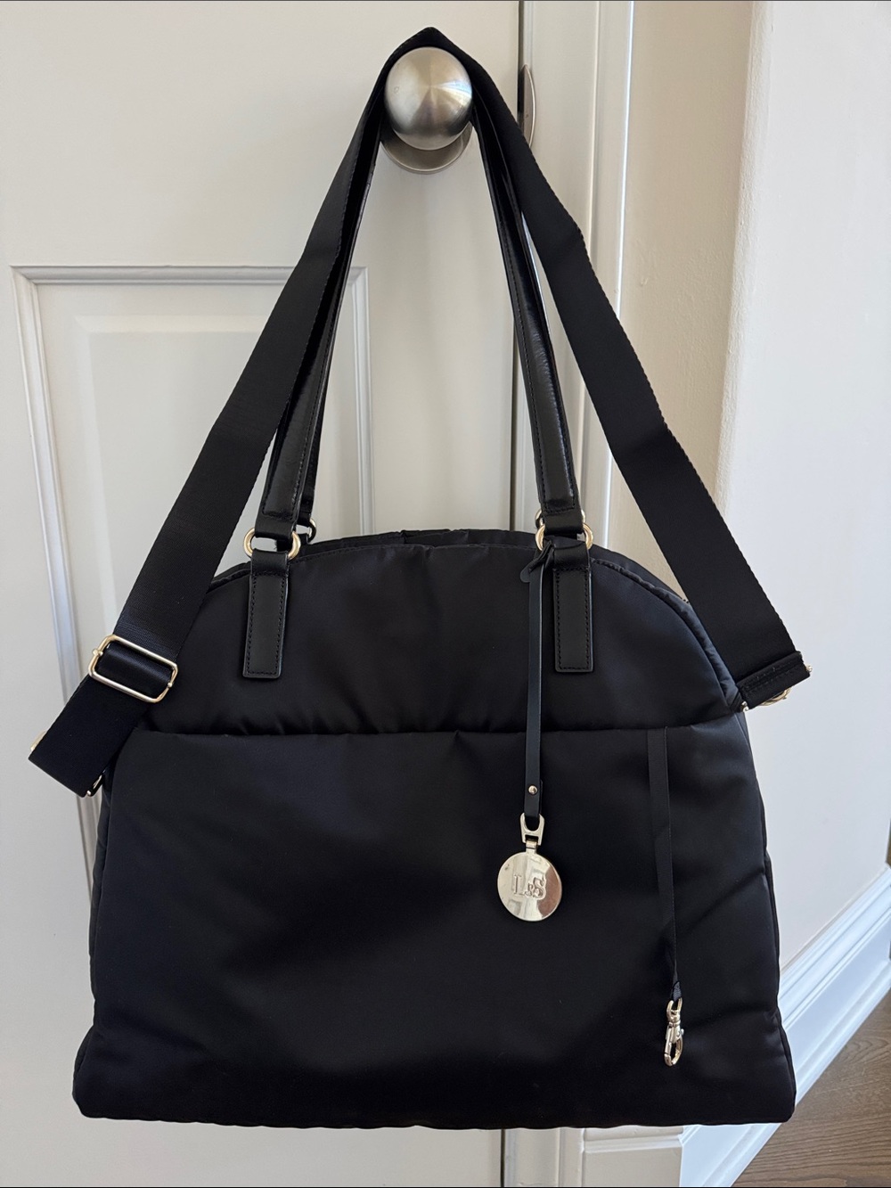 Lo & Sons OG Large Laptop Black Travel Bag w Purple Lining. ✨